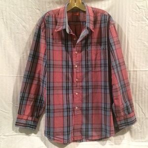 Men's IZOD Plaid Long Sleeve Shirt Sz XL